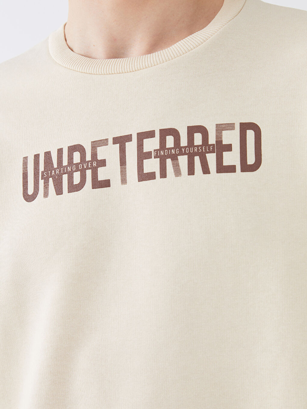 سويت شيرت كم طويل مطبوع بياقة دائرية للرجال-3