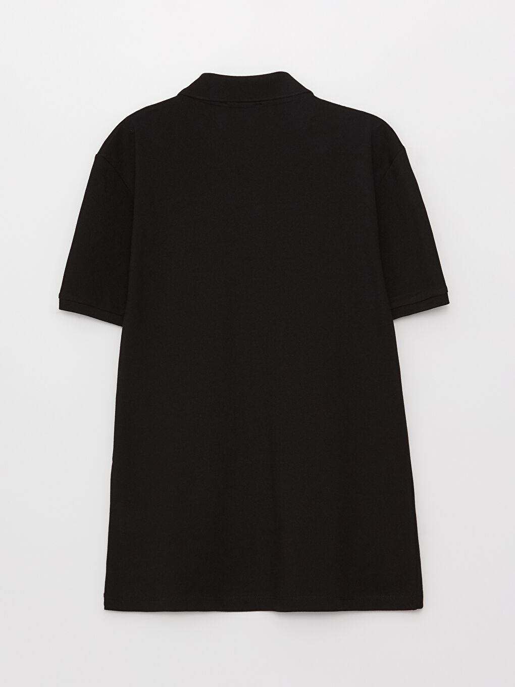 Siyah Polo Yaka Kısa Kollu Pike Erkek Tişört-6