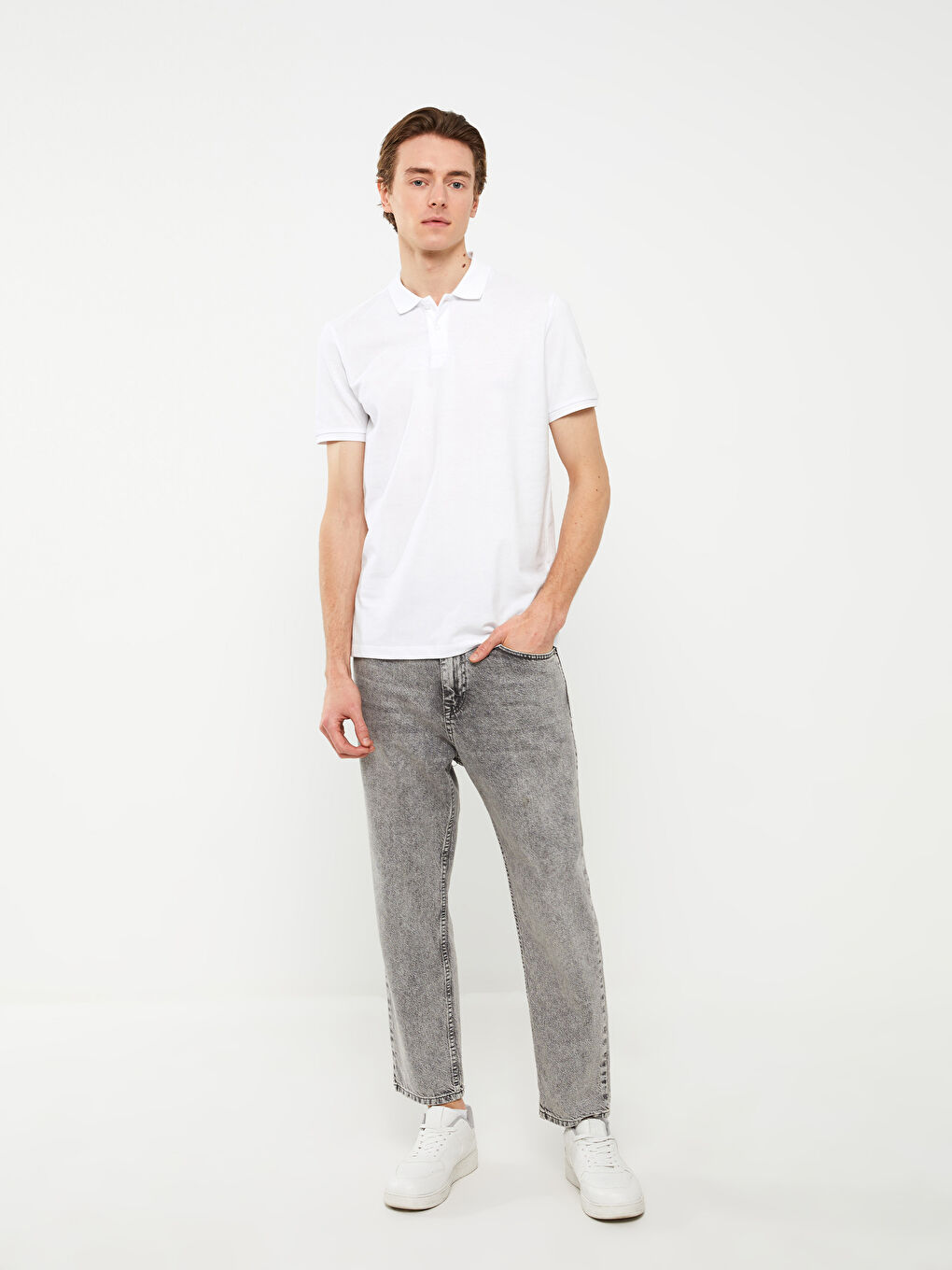 Polo Neck Short Sleeve Pique Men's T-Shirt-2