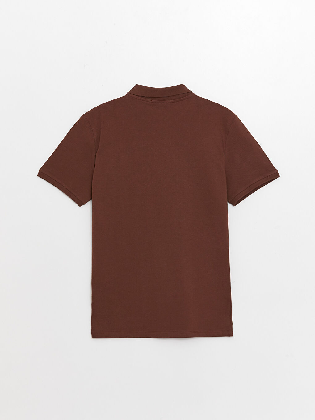 Kahverengi Polo Yaka Kısa Kollu Pike Erkek Tişört-6