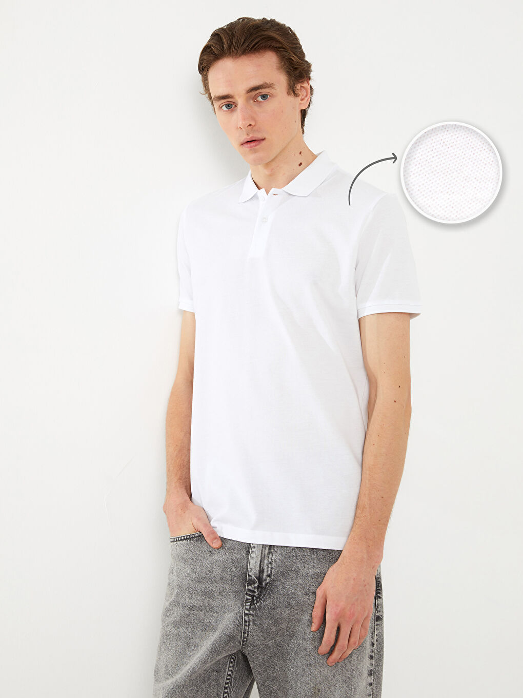 Polo Neck Short Sleeve Pique Men's T-Shirt