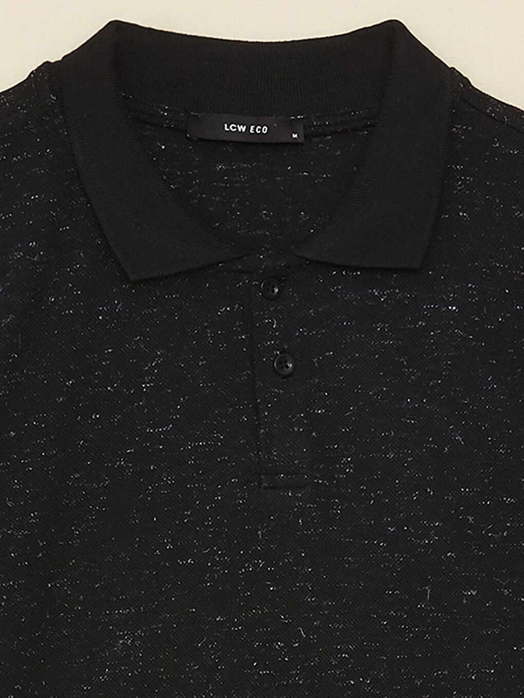 Siyah Polo Yaka Kısa Kollu Pike Erkek Tişört-6