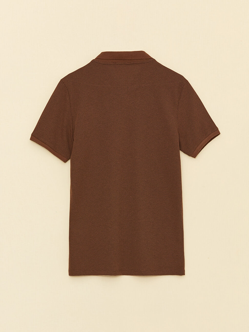 LCW ECO Kahverengi Polo Yaka Kısa Kollu Desenli Erkek Tişört - 6