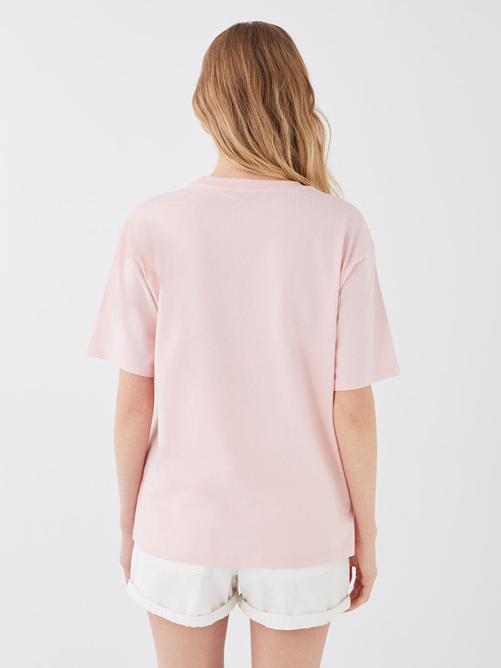 Crew Neck Printed Short Sleeve Oversize Women's T-Shirt-4