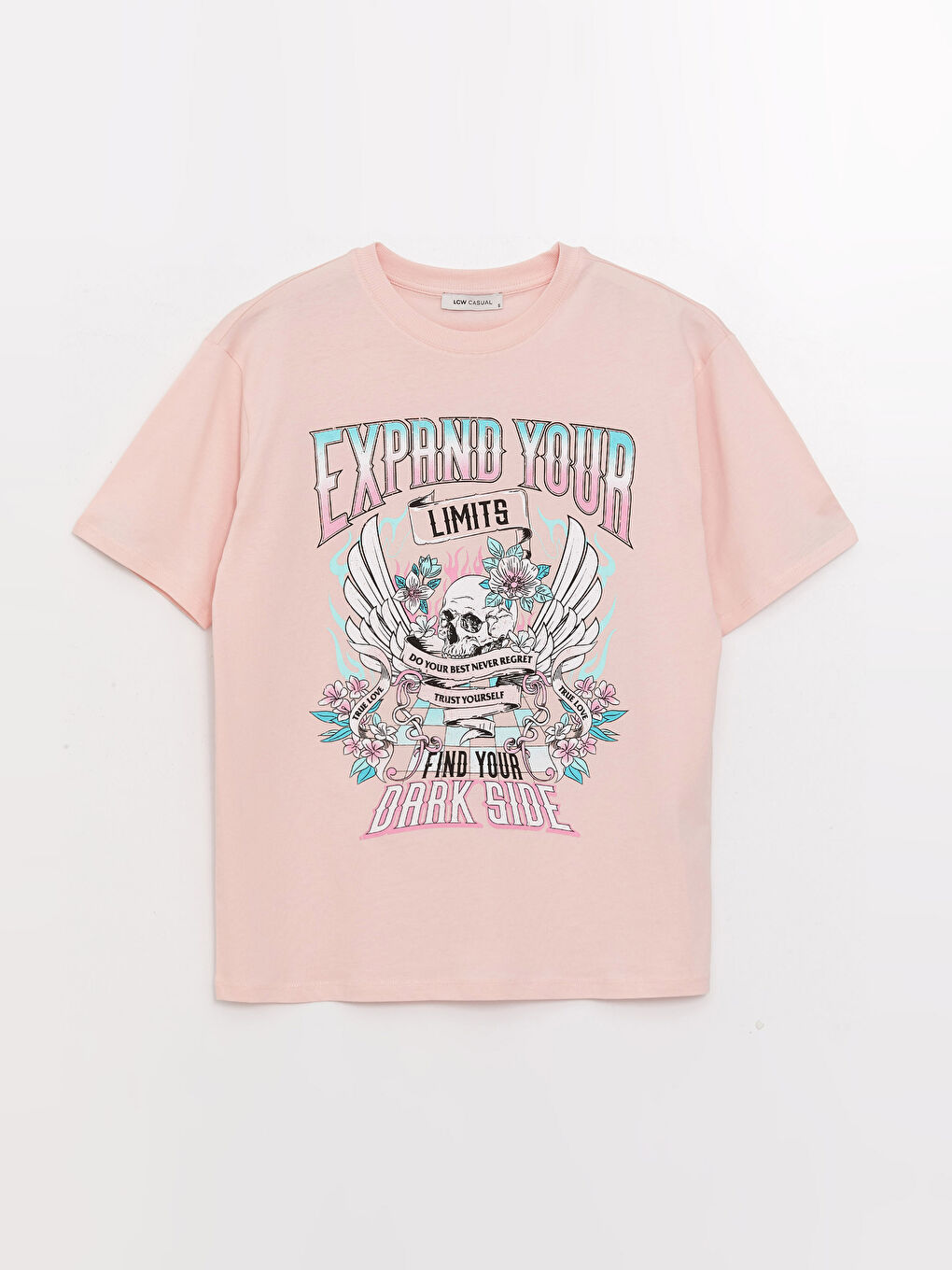 Crew Neck Printed Short Sleeve Oversize Women's T-Shirt-5