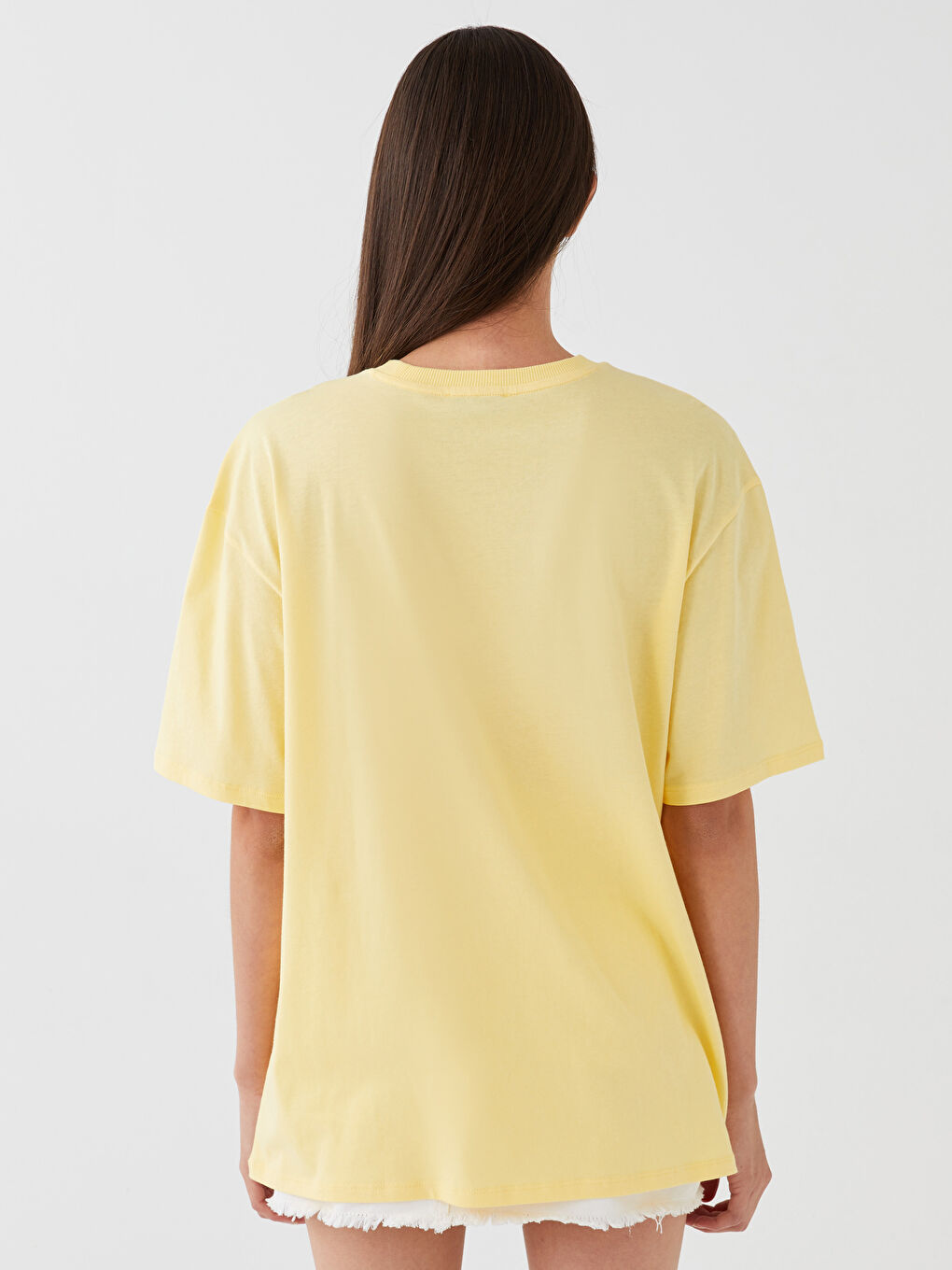 Crew Neck Printed Short Sleeve Oversize Women's T-Shirt-4