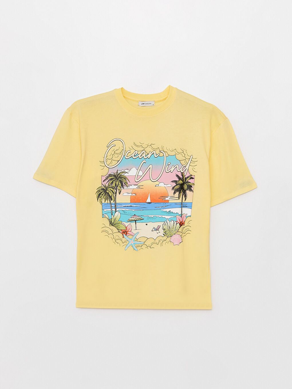 Crew Neck Printed Short Sleeve Oversize Women's T-Shirt-5