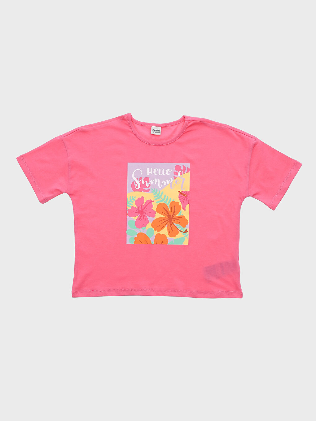 T-shirt pour Filles à Col Rond Imprimé à Manches Courtes