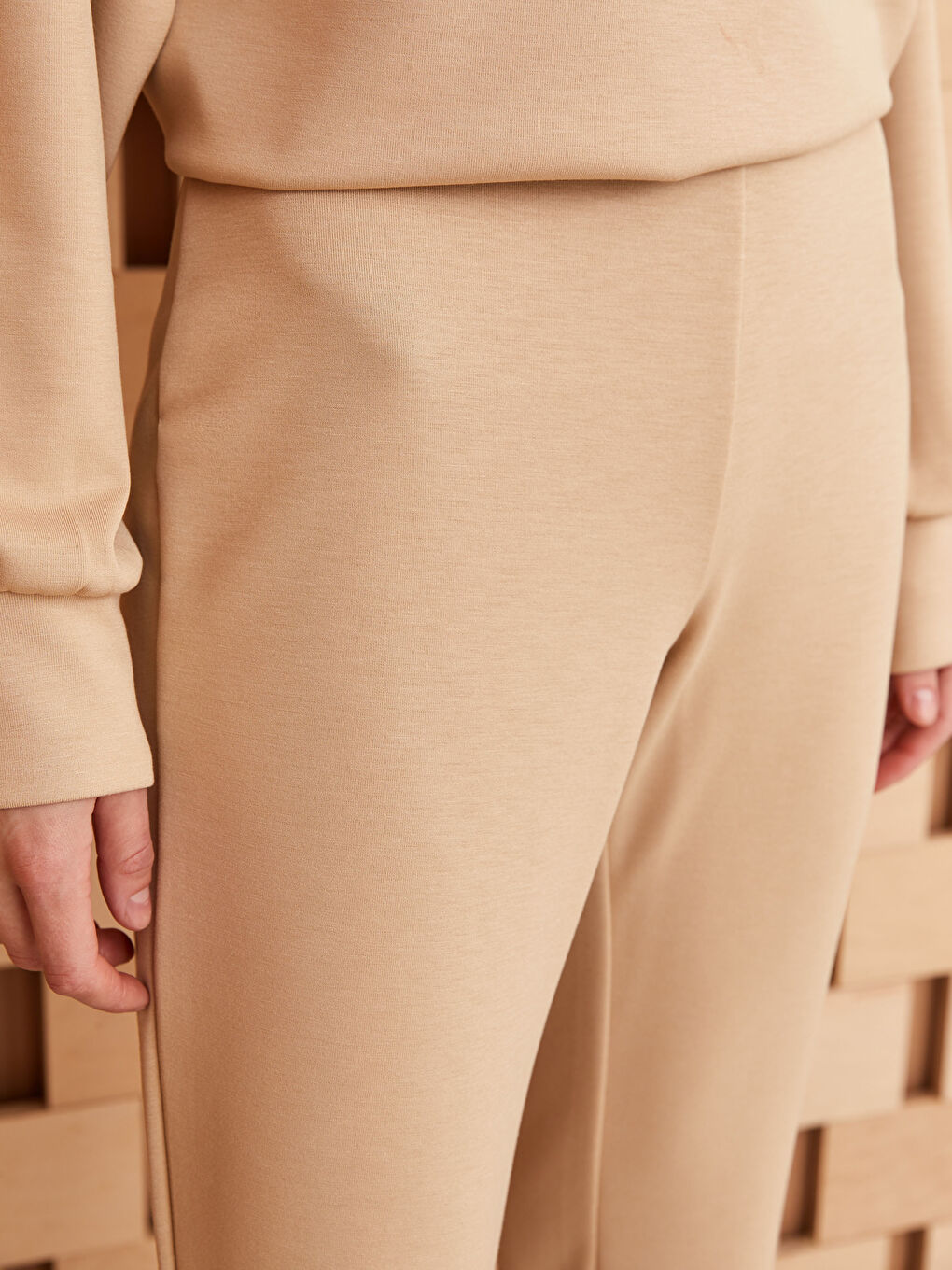 Women's Slim Fit Straight Flared Trousers-3