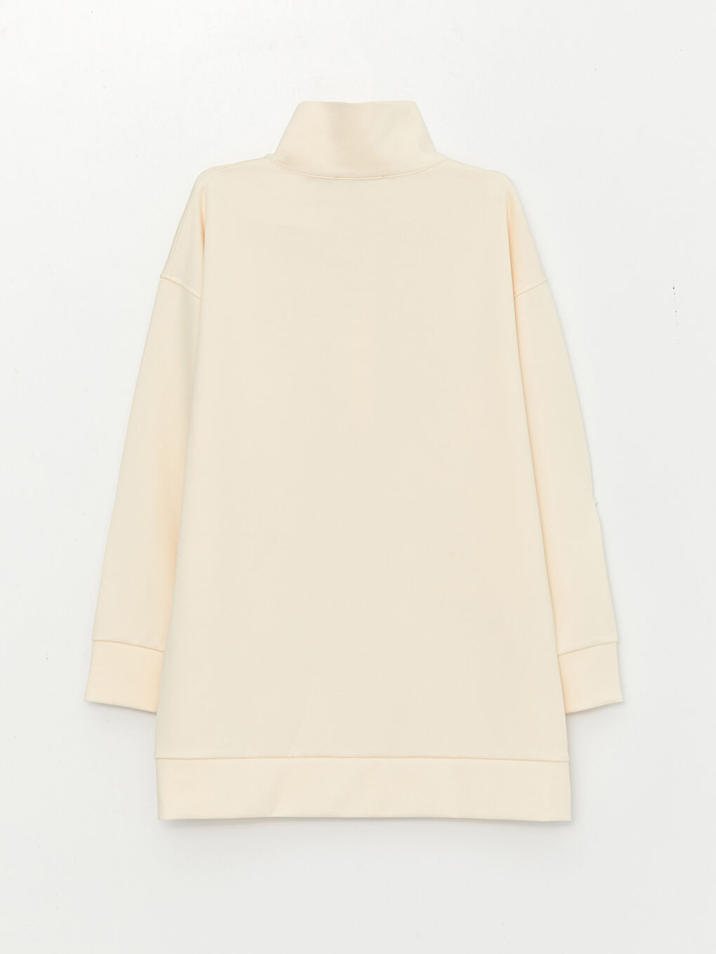 Funnel Neck Plain Long Sleeve Oversize Women's Tunic-6