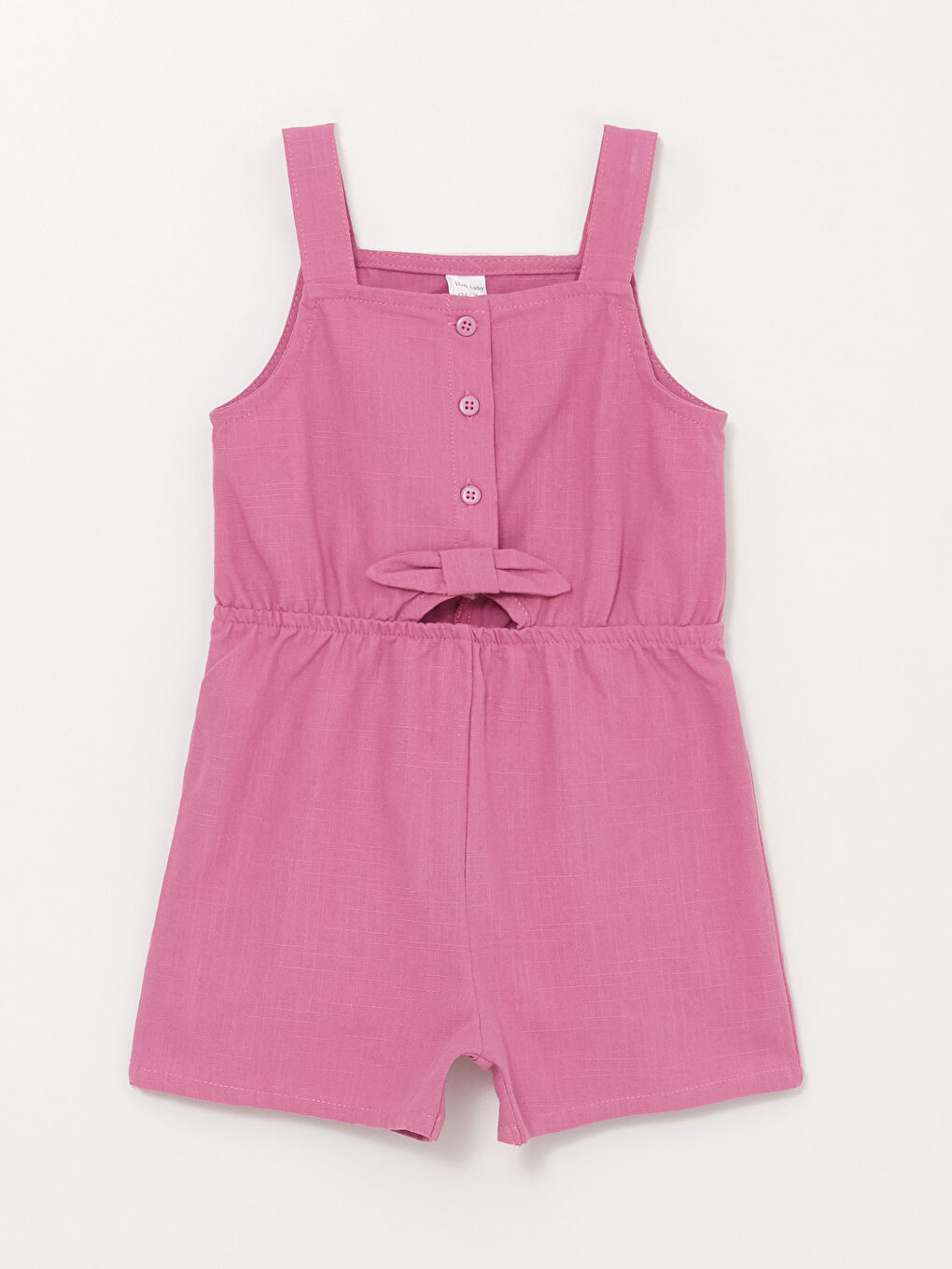 Pembe Kare Yaka Askılı Kız Bebek Salopet-2