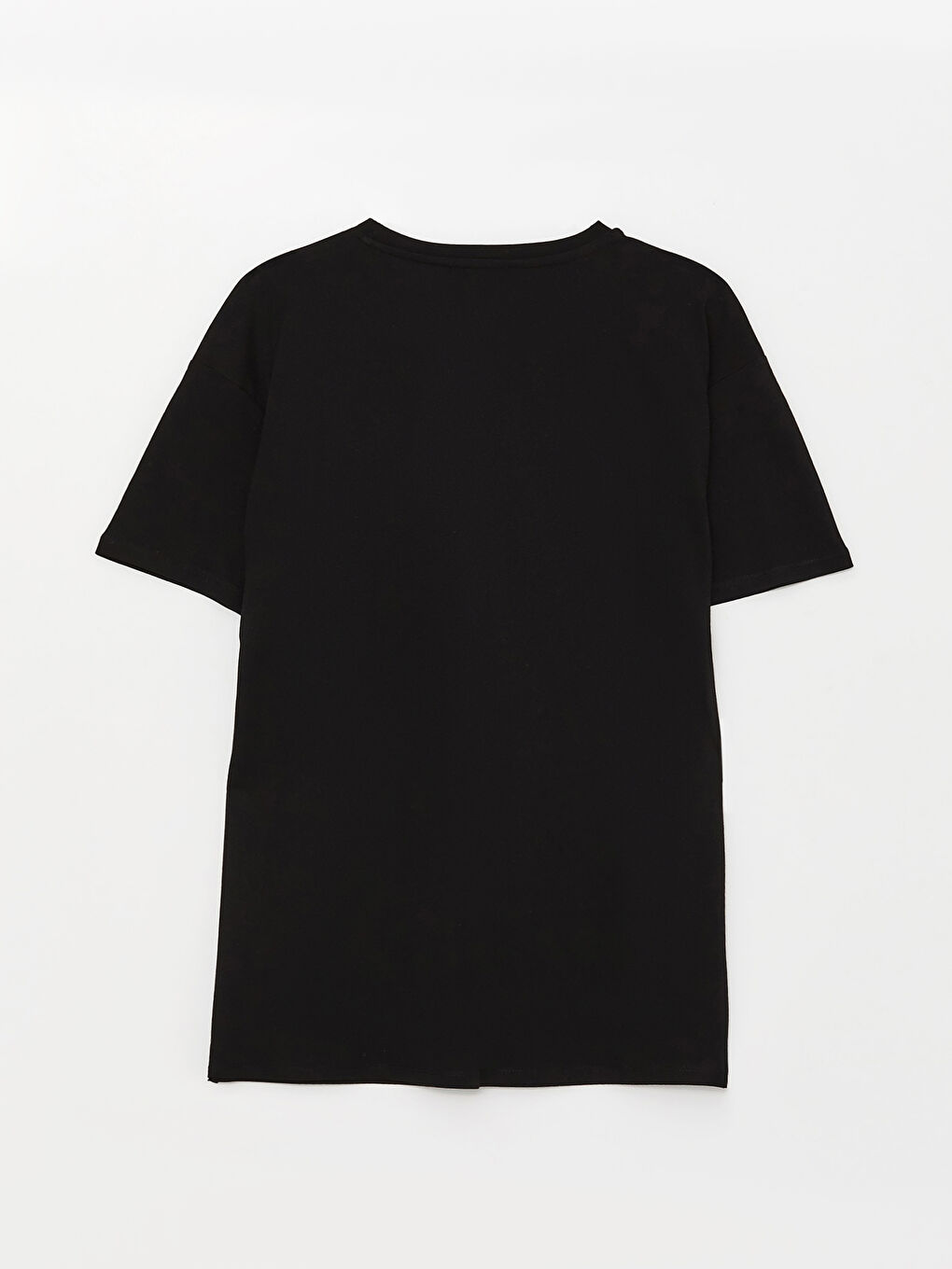 Siyah Bisiklet Yaka Kısa Kollu Baskılı Penye Erkek Tişört-6