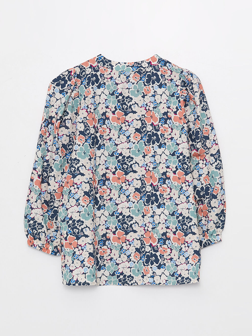 Yeşil Kaçık Yaka Desenli Kadın Bluz-6