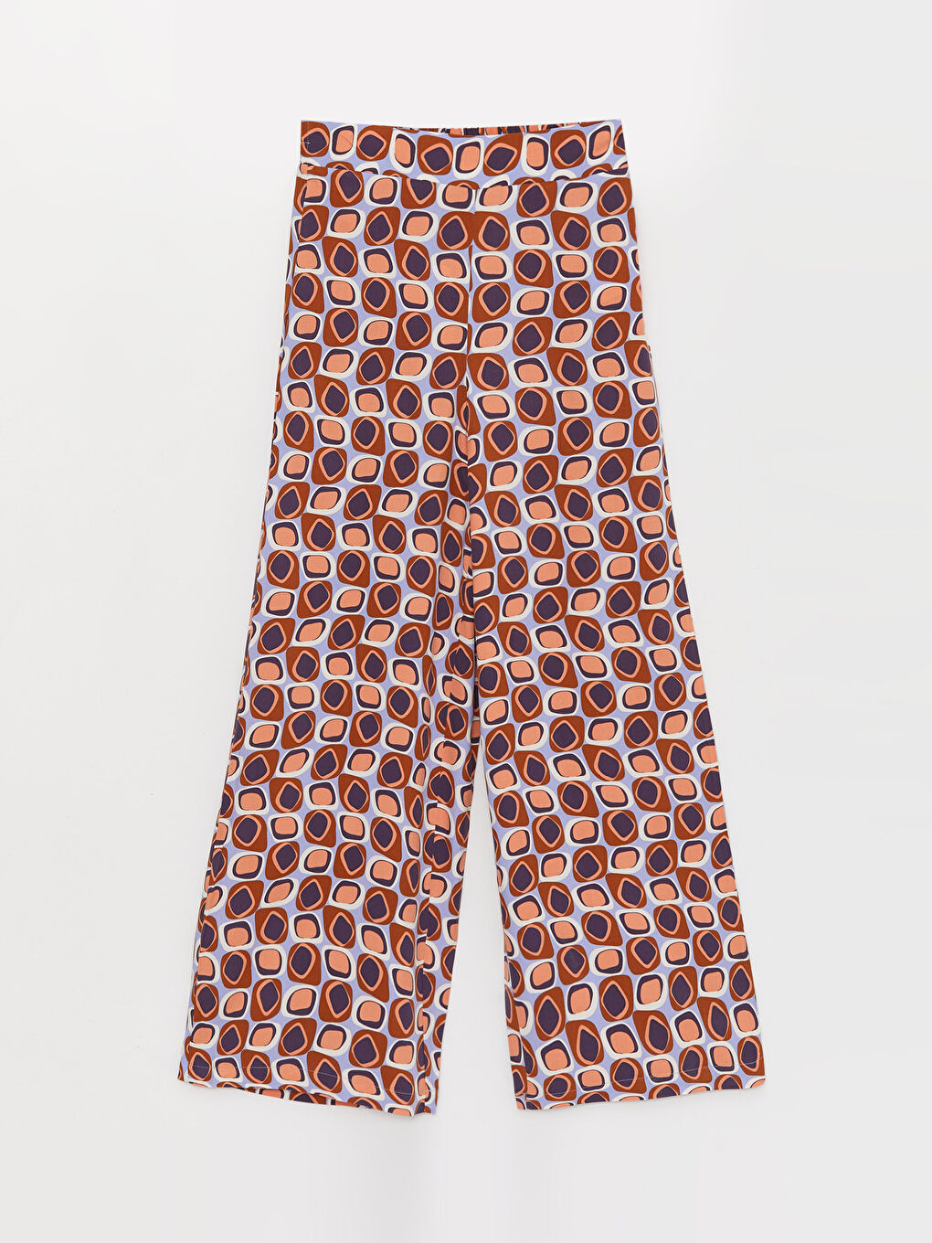 Elasticated Waist Relaxed Fit Patterned Women's Trousers-5