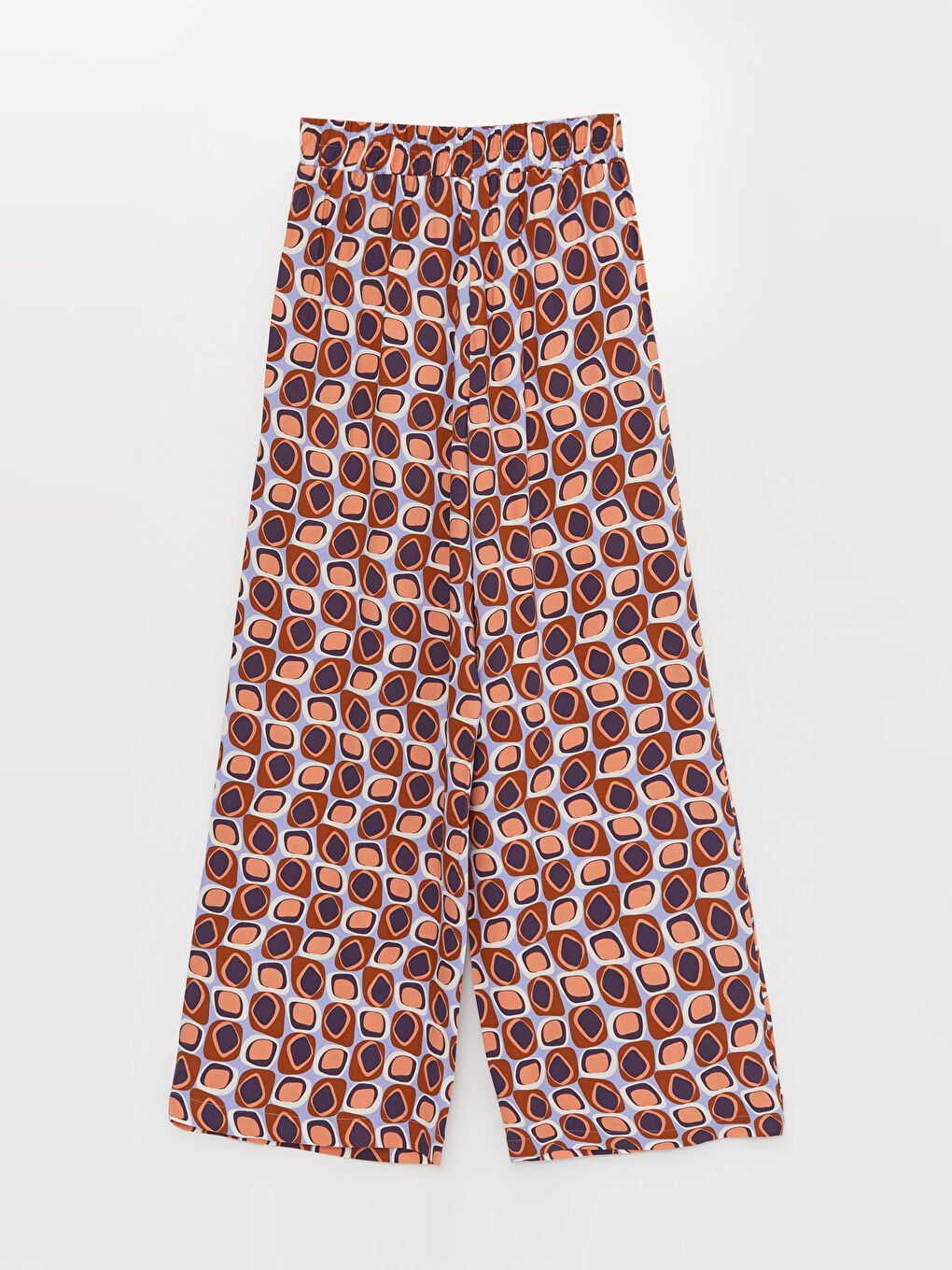 Elasticated Waist Relaxed Fit Patterned Women's Trousers-6