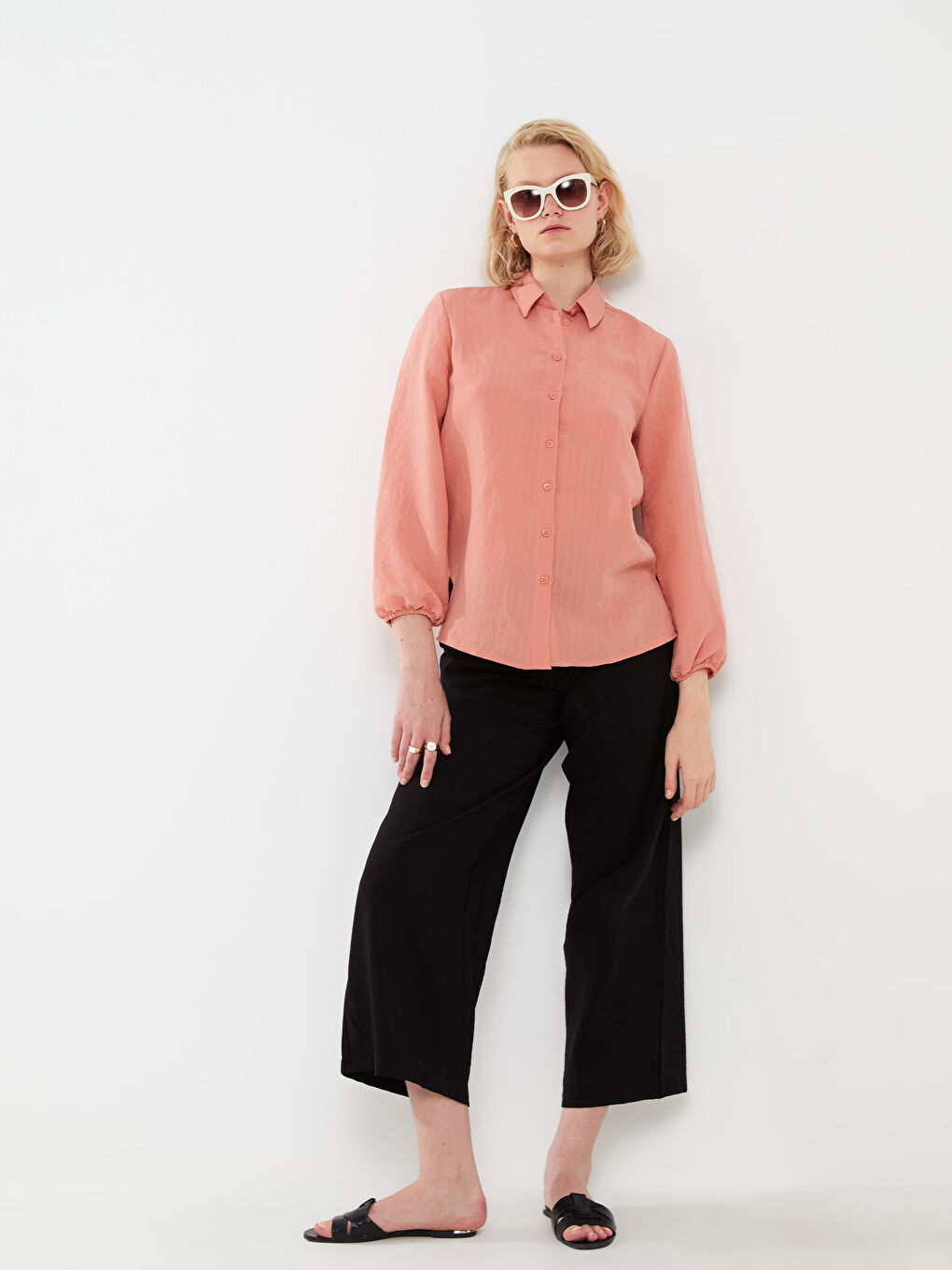 Siyah Beli Lastikli Rahat Kalıp Kadın Pantolon