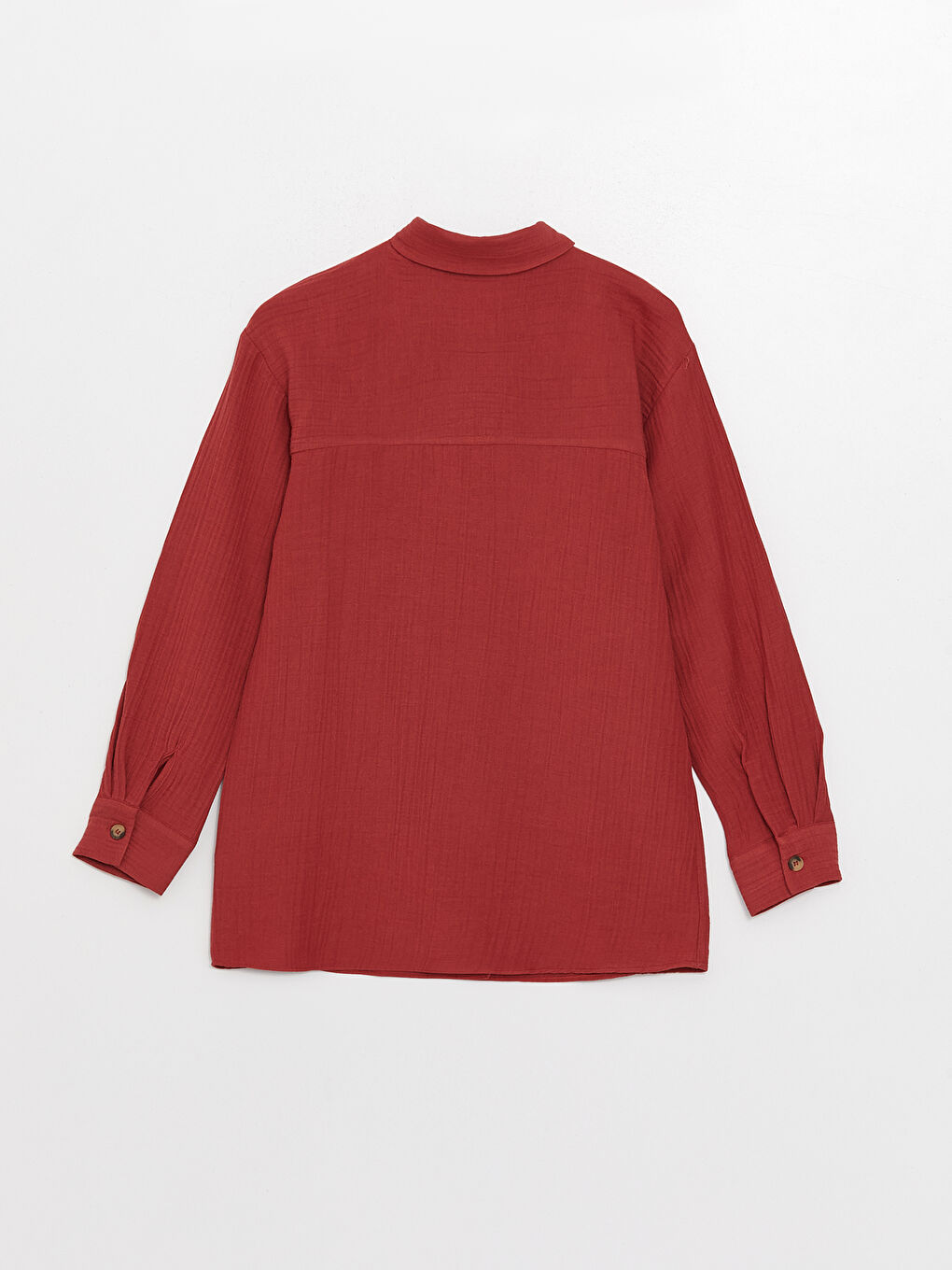 Plain Long Sleeve Oversize Muslin Women's Shirt Tunic-6