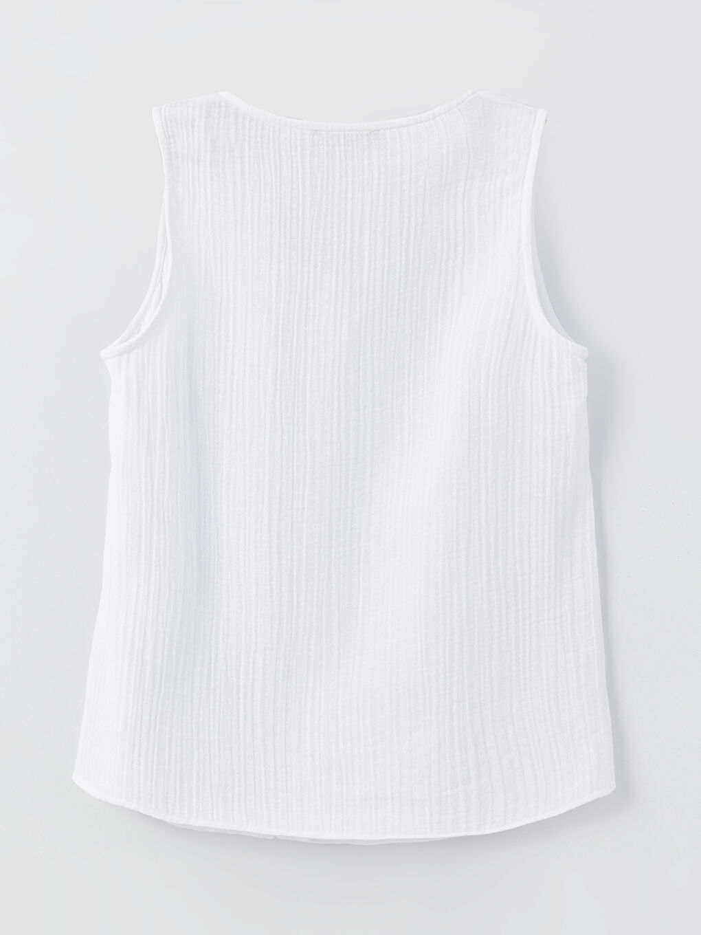 Bluză Femei Dreaptă cu Guler în formă de U din Muselină-6