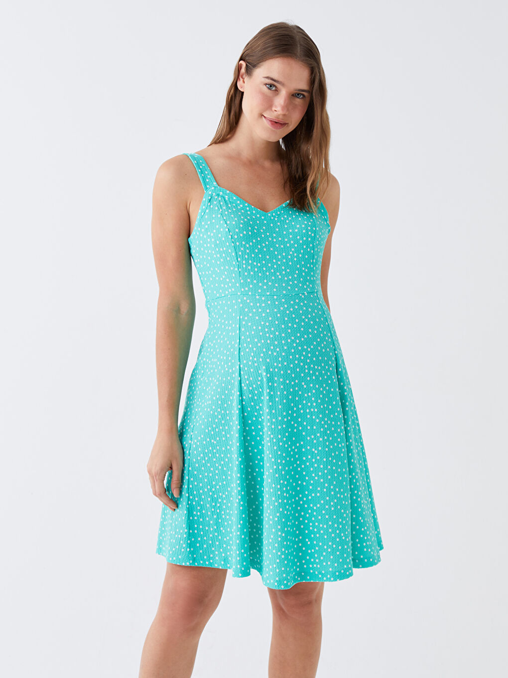 Heart Collar Patterned Strap Maternity Dress -S3GK63Z8-LRR