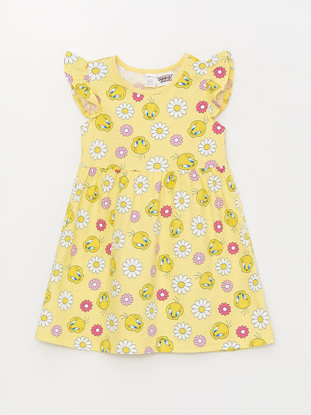 Crew Neck Looney Tunes Printed Baby Girl Dress -S3GK75Z1-LUG