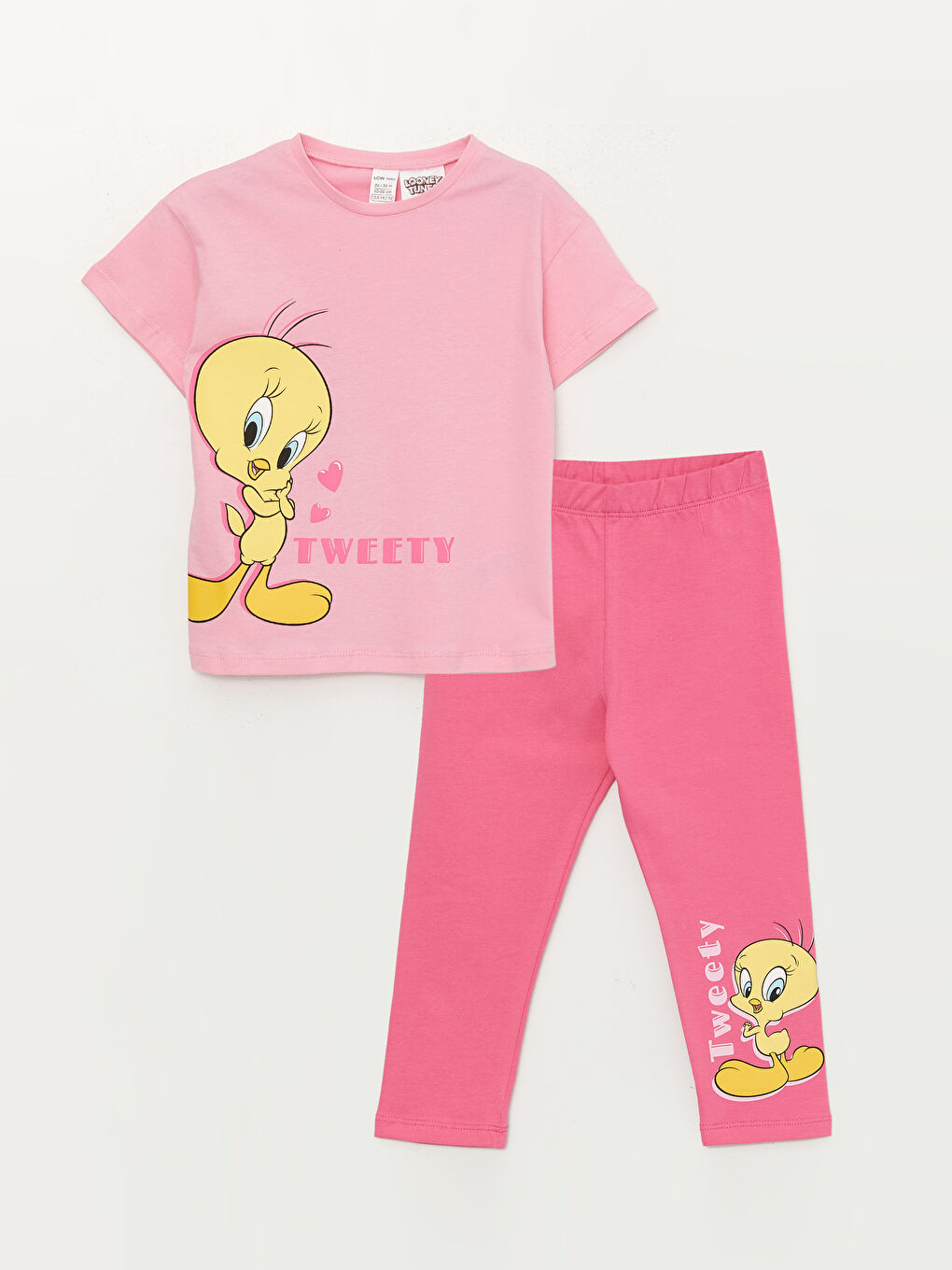 Ensemble T-Shirt et Leggings Imprimés Bébé Fille Col Rond Lot de 2