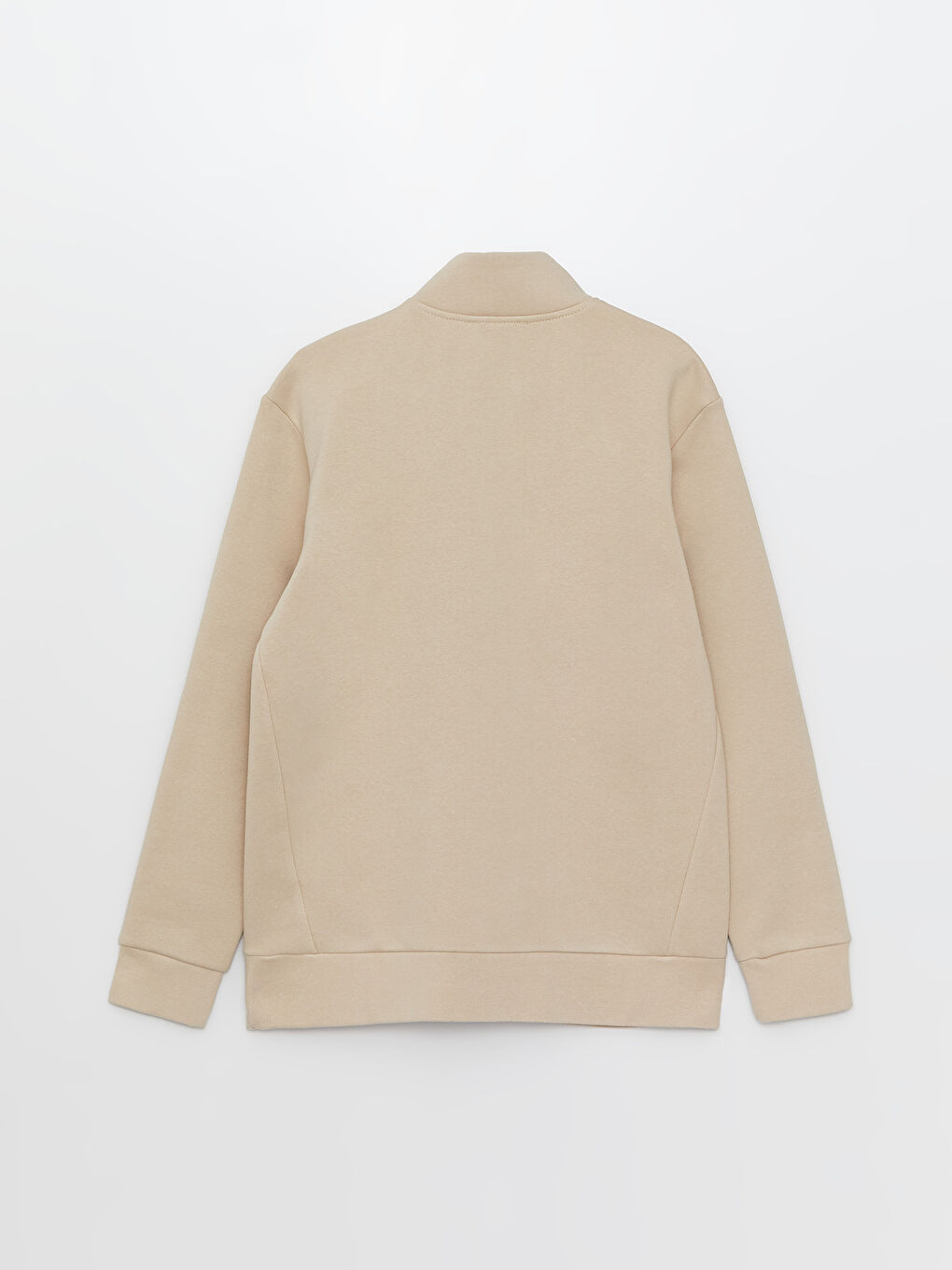 Bej Dik Yaka Erkek Sweatshirt-6