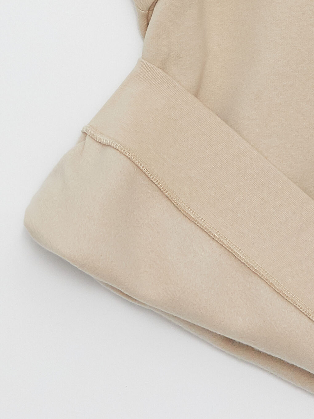 Bej Dik Yaka Erkek Sweatshirt-7