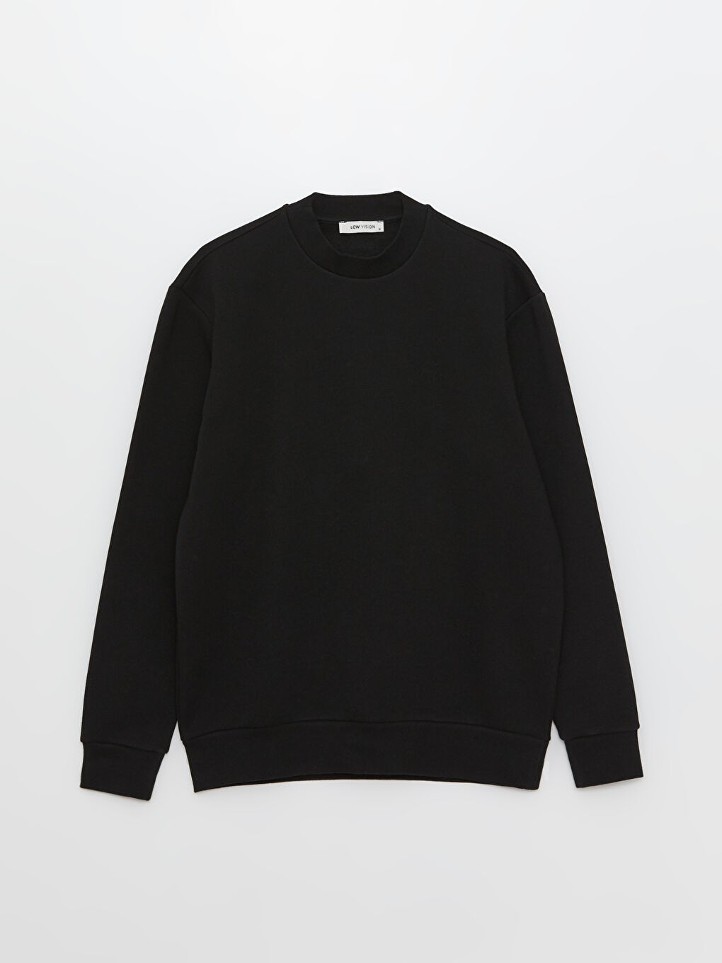 Siyah Dik Yaka Erkek Sweatshirt-5