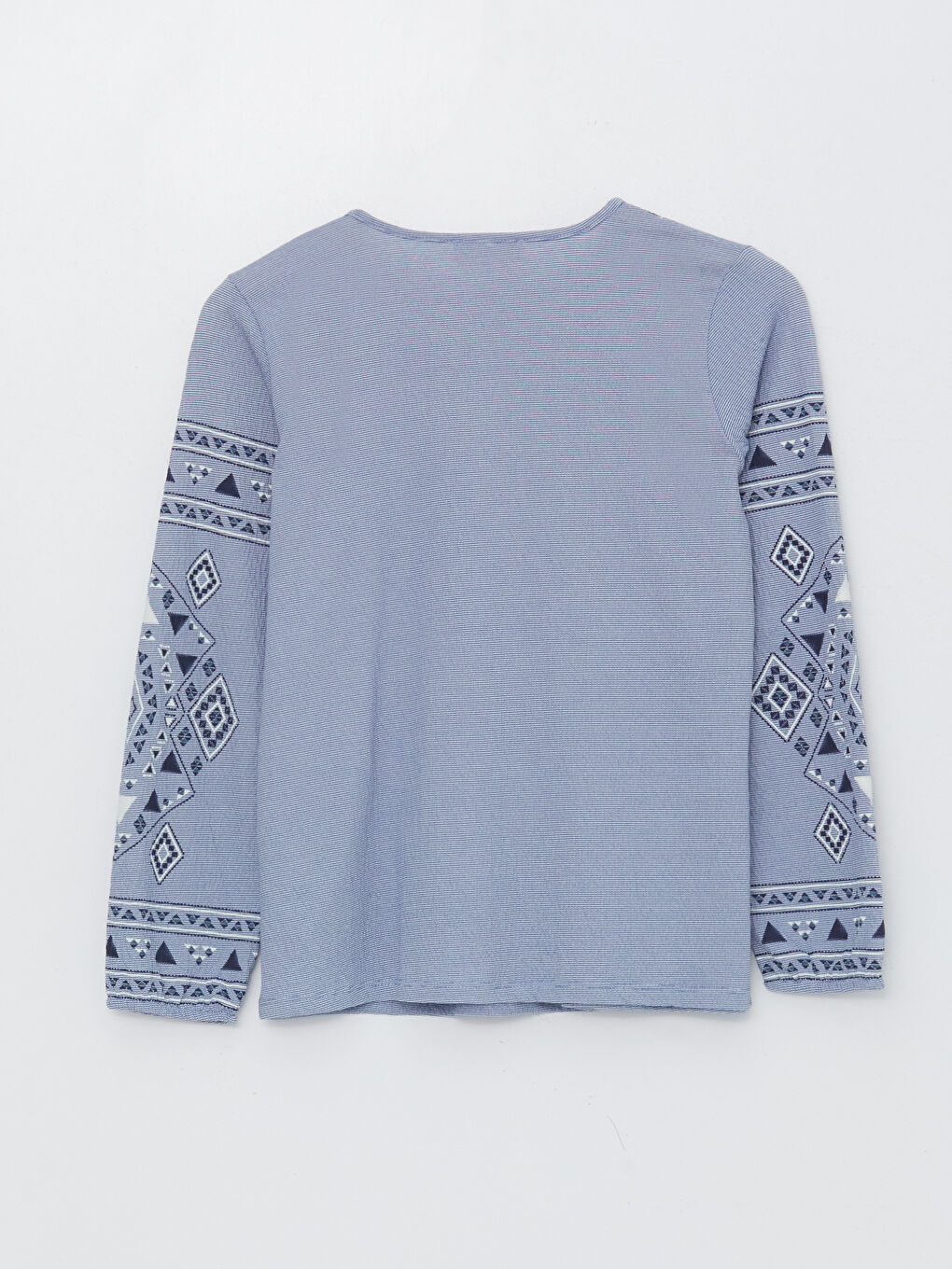 Tie Neck Striped Long Sleeve Women's Blouse-1