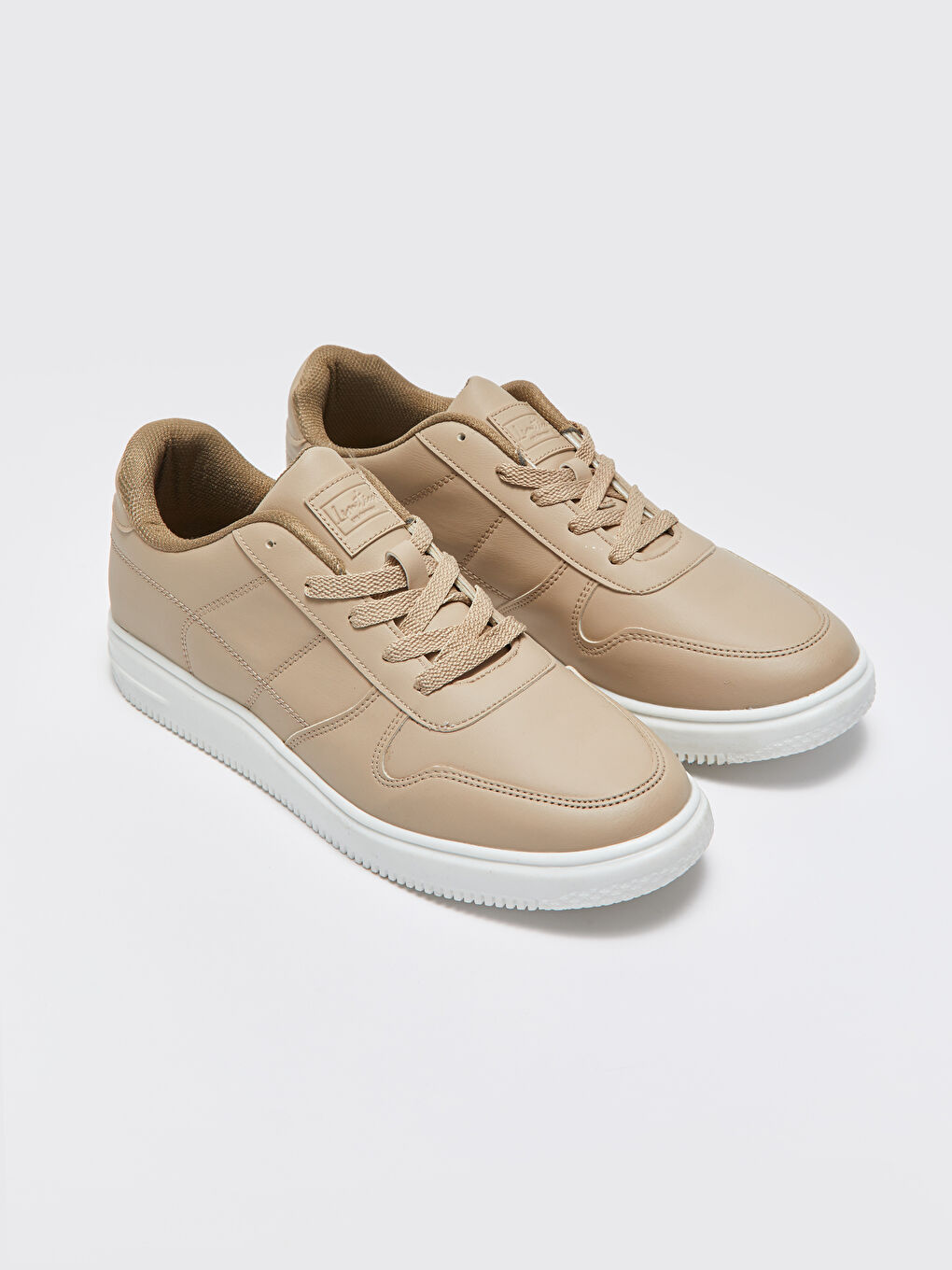 Bej Süet Görünümlü Bağcıklı Erkek Spor Ayakkabı