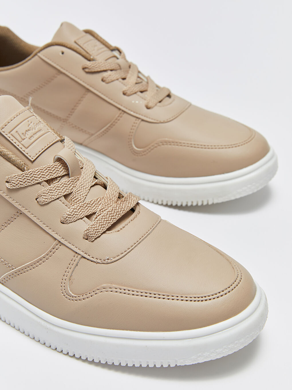 Bej Süet Görünümlü Bağcıklı Erkek Spor Ayakkabı-2