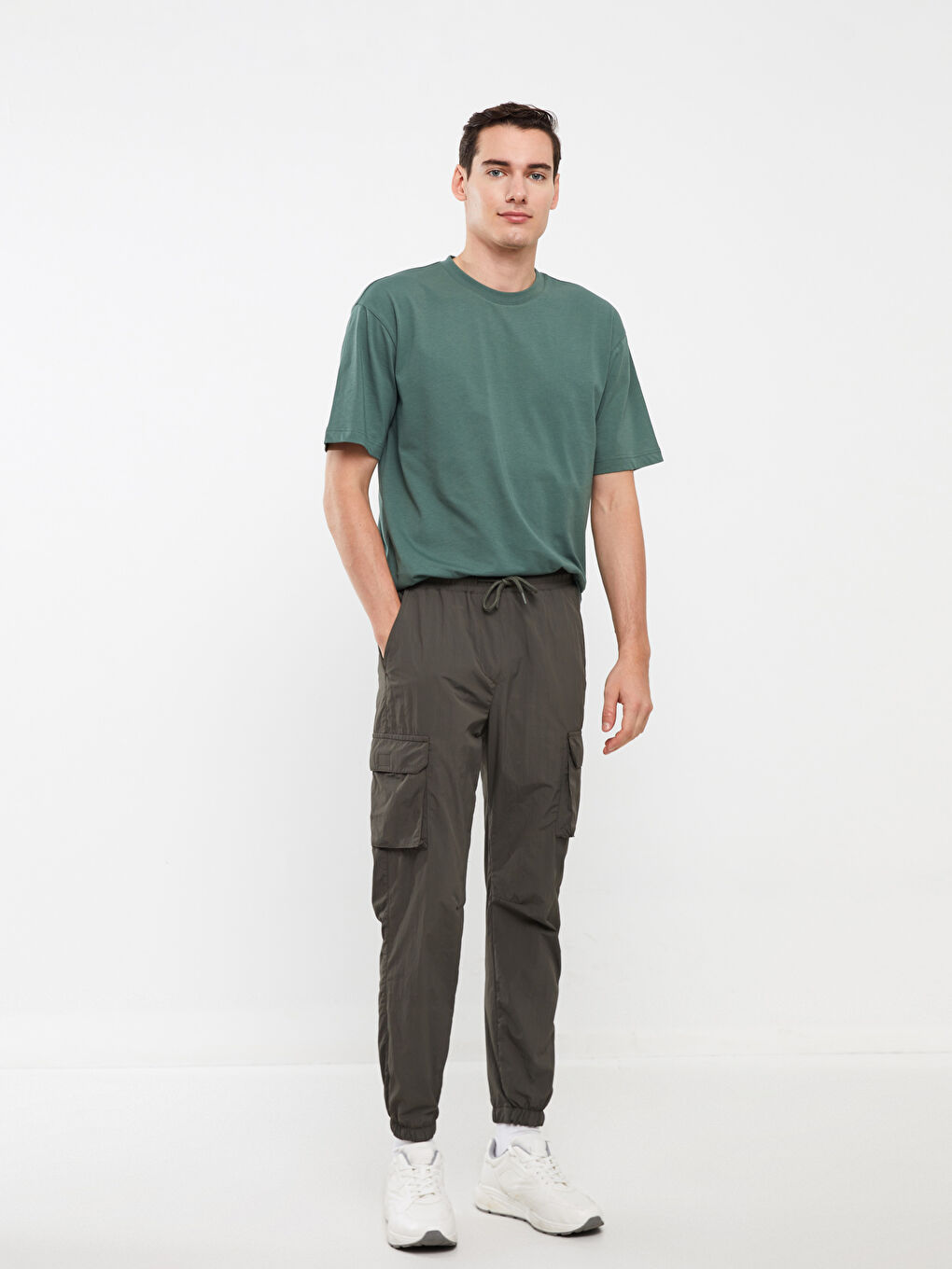 Haki Rahat Kalıp Erkek Kargo Pantolon-2