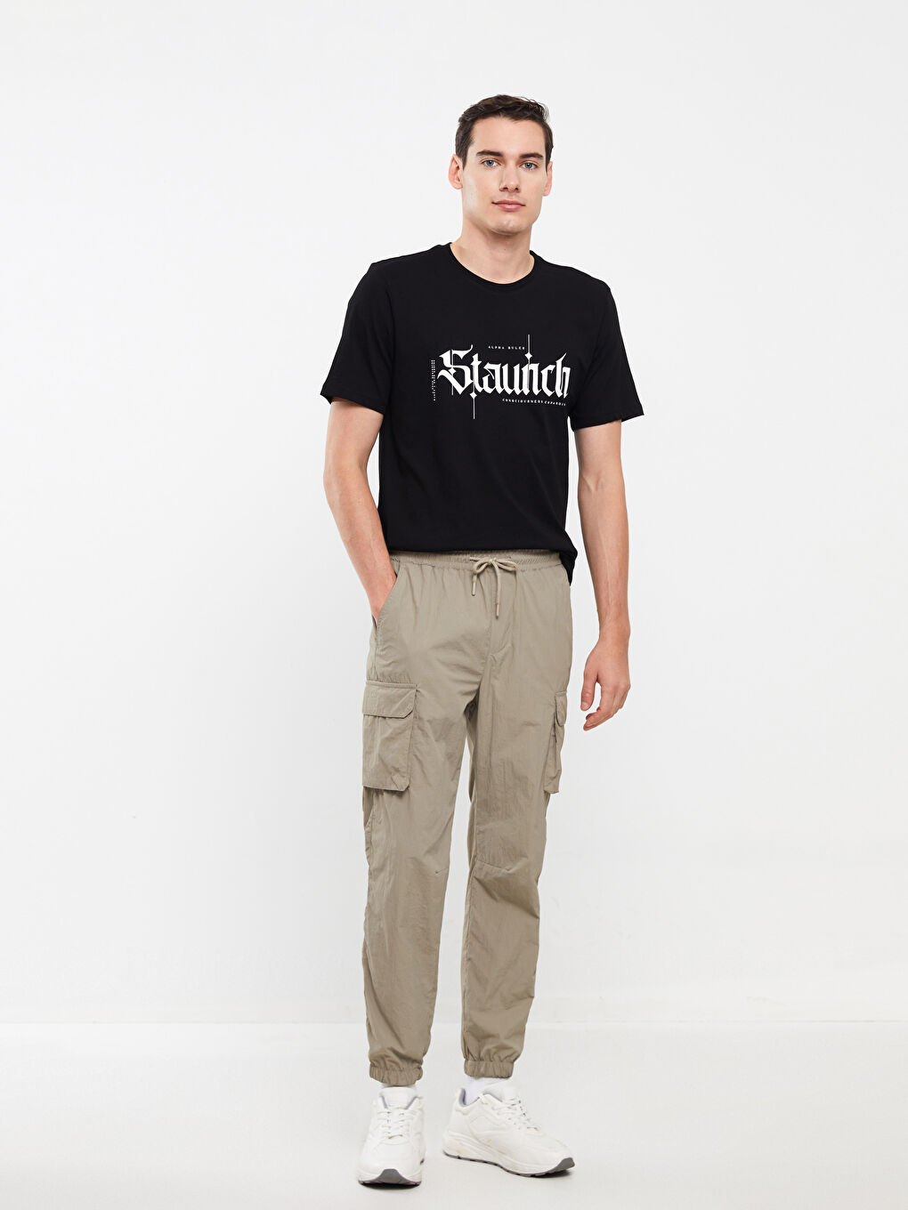 Haki Rahat Kalıp Erkek Kargo Pantolon-3