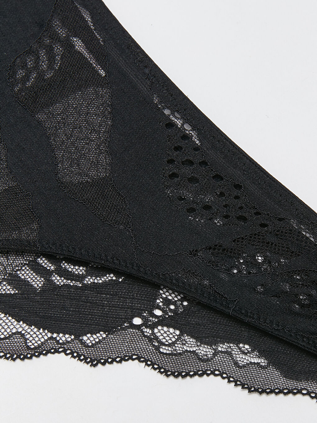 Siyah Dantelli Fantezi Brazilian Külot-2