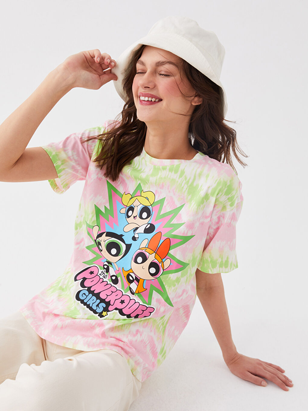 Crew Neck Powerpuff Girls Printed Women's T-Shirt