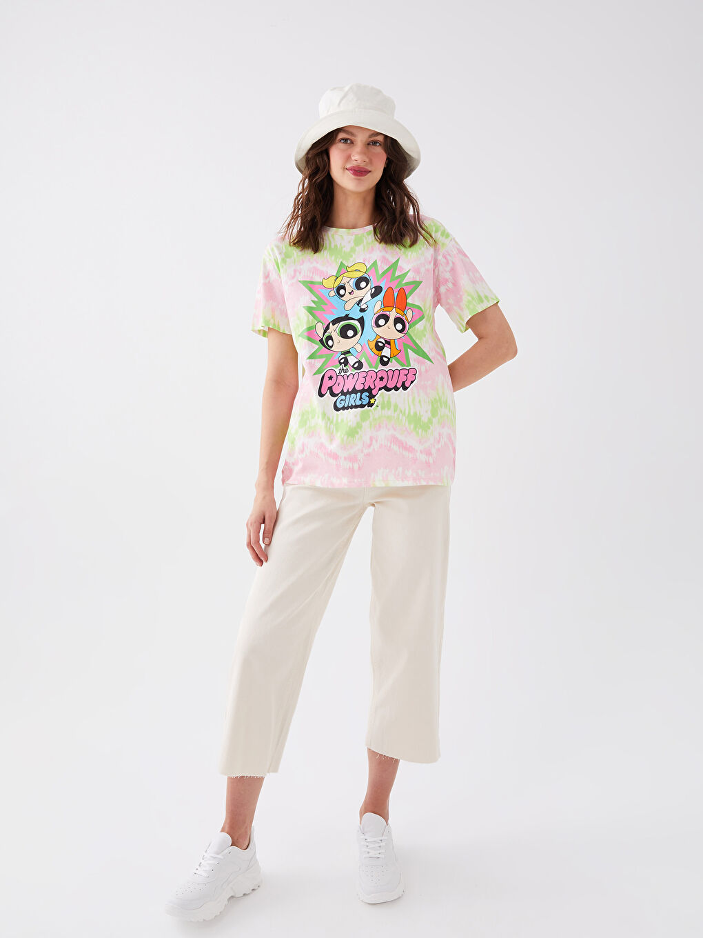 Crew Neck Powerpuff Girls Printed Women's T-Shirt-2