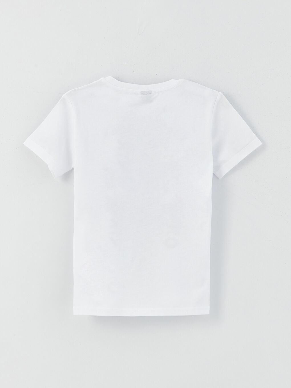 Beyaz Bisiklet Yaka Mickey Mouse Baskılı Kısa Kollu Erkek Çocuk Tişört-1