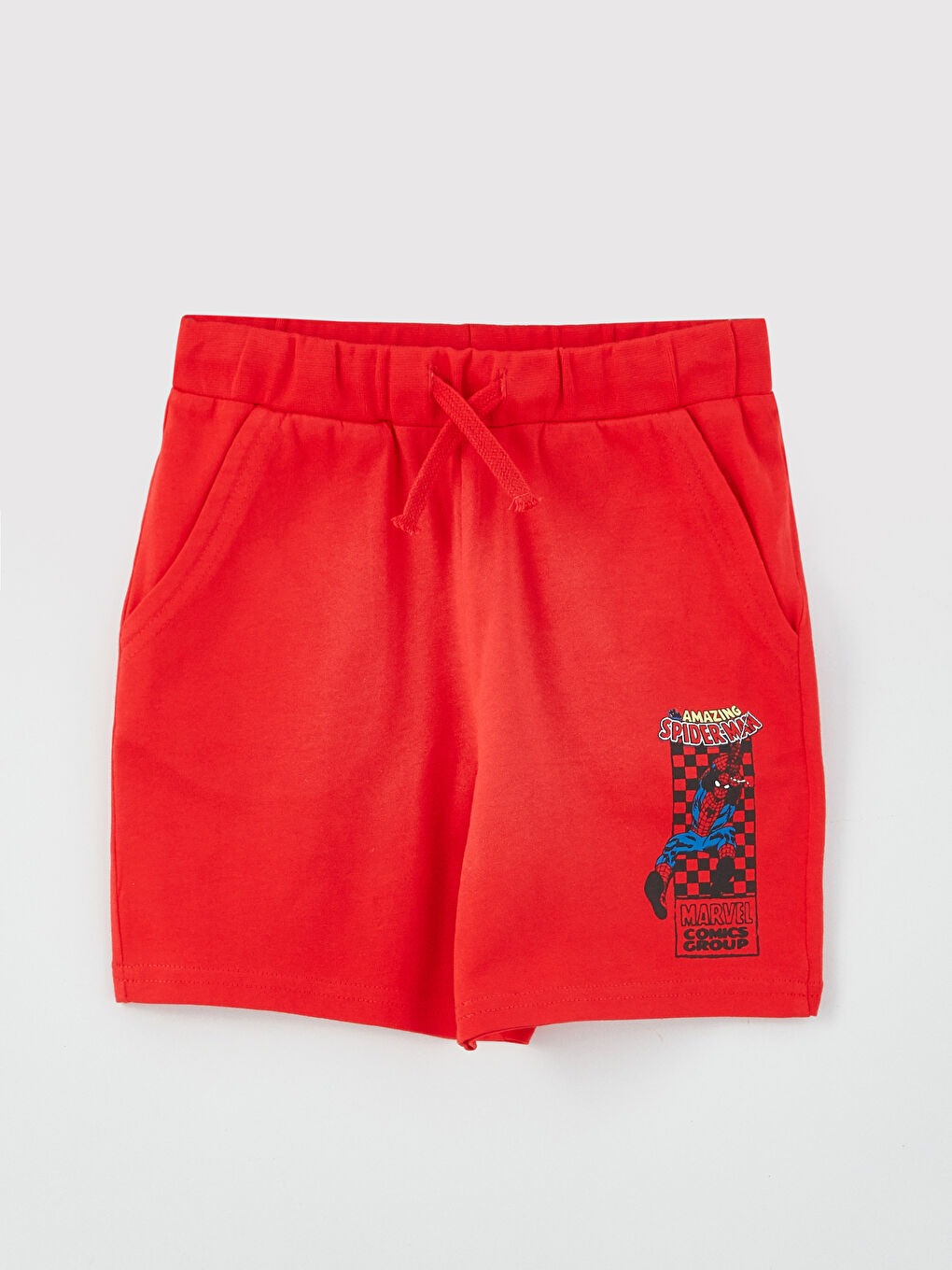 Beyaz Bisiklet Yaka Spider-Man Baskılı Erkek Çocuk Atlet ve Şort-2