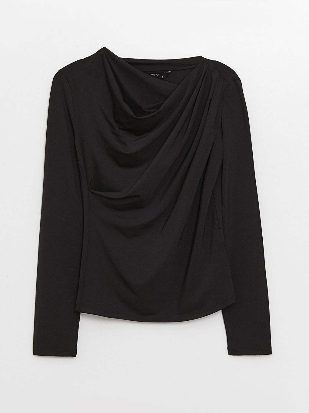 LCW Vision Women's Flowy Collar Straight Long Sleeve Blouse -S3GM09Z8-CVL