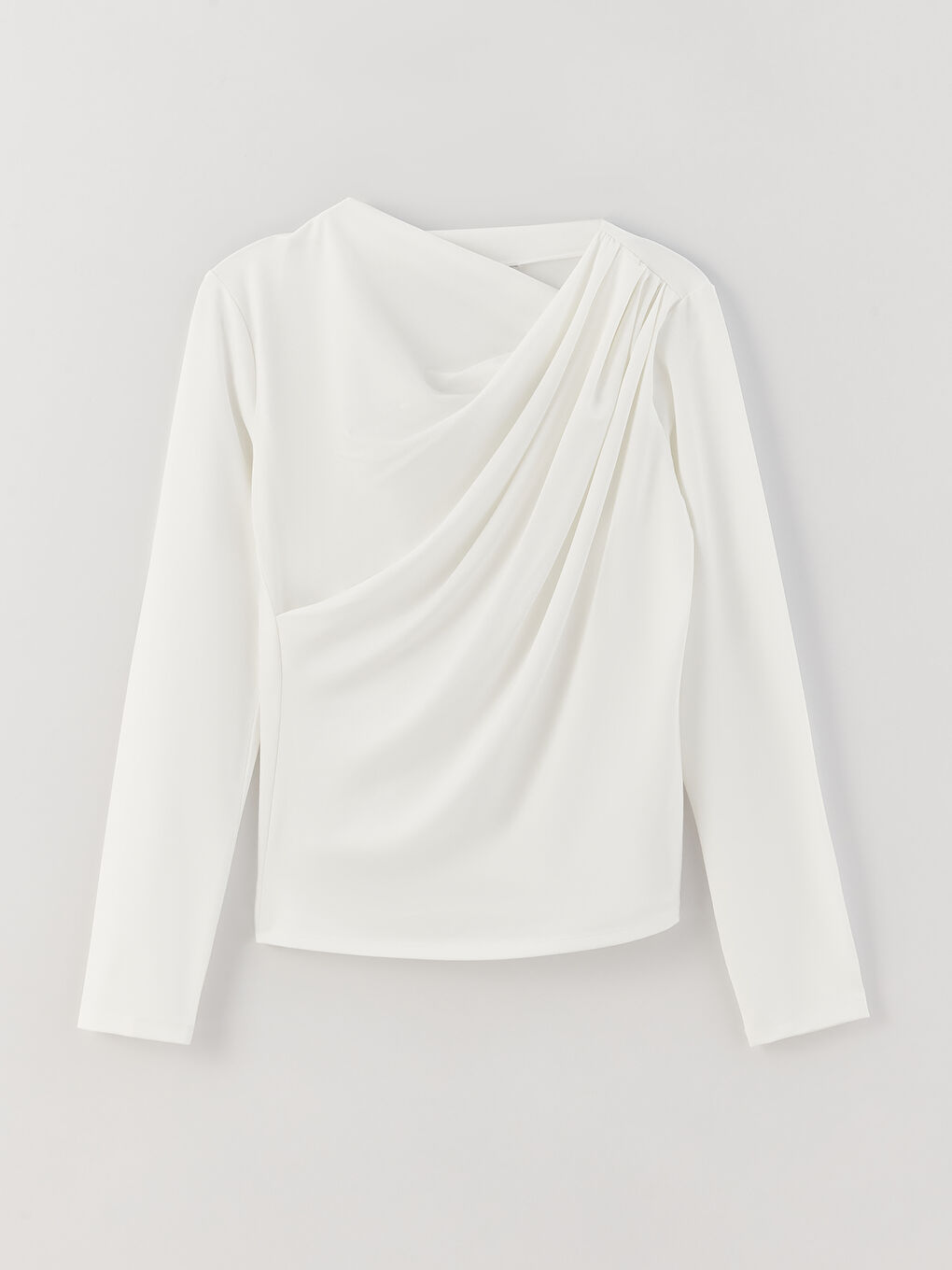 Women's Flowy Collar Straight Long Sleeve Blouse-5