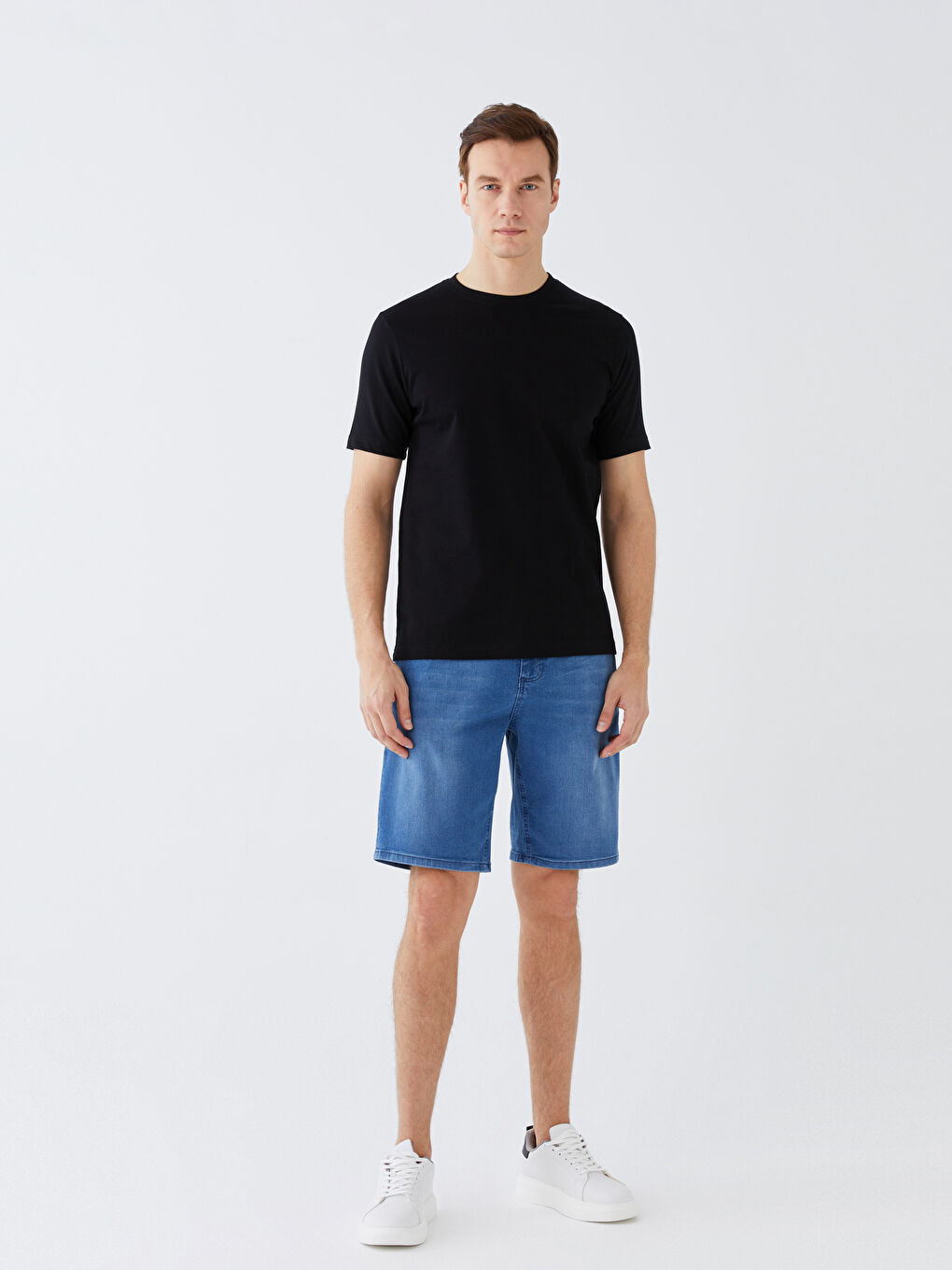 Tricou pentru Bărbați din Jerseu cu Guler Rotund-1