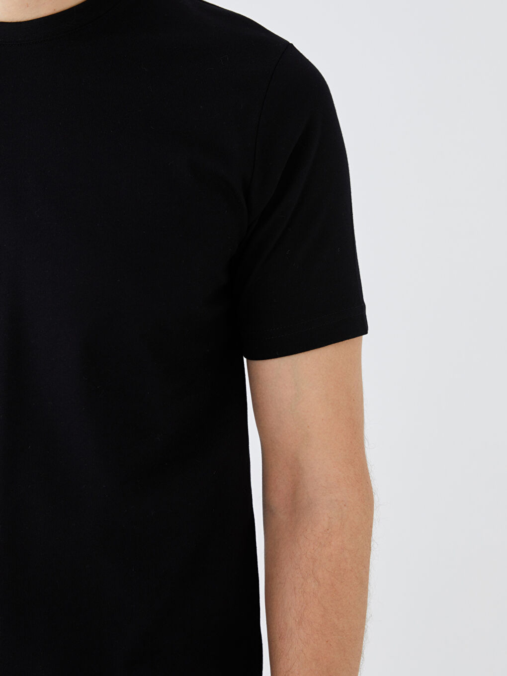 Tricou pentru Bărbați din Jerseu cu Guler Rotund-3