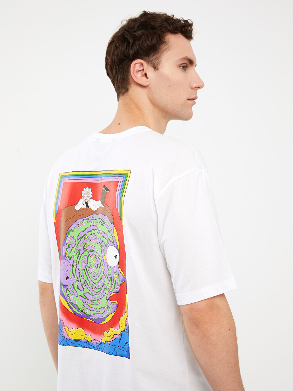 Crew Neck Short Sleeve Rick and Morty Printed Jersey Men's T-Shirt -S3GM14Z8-Q6K