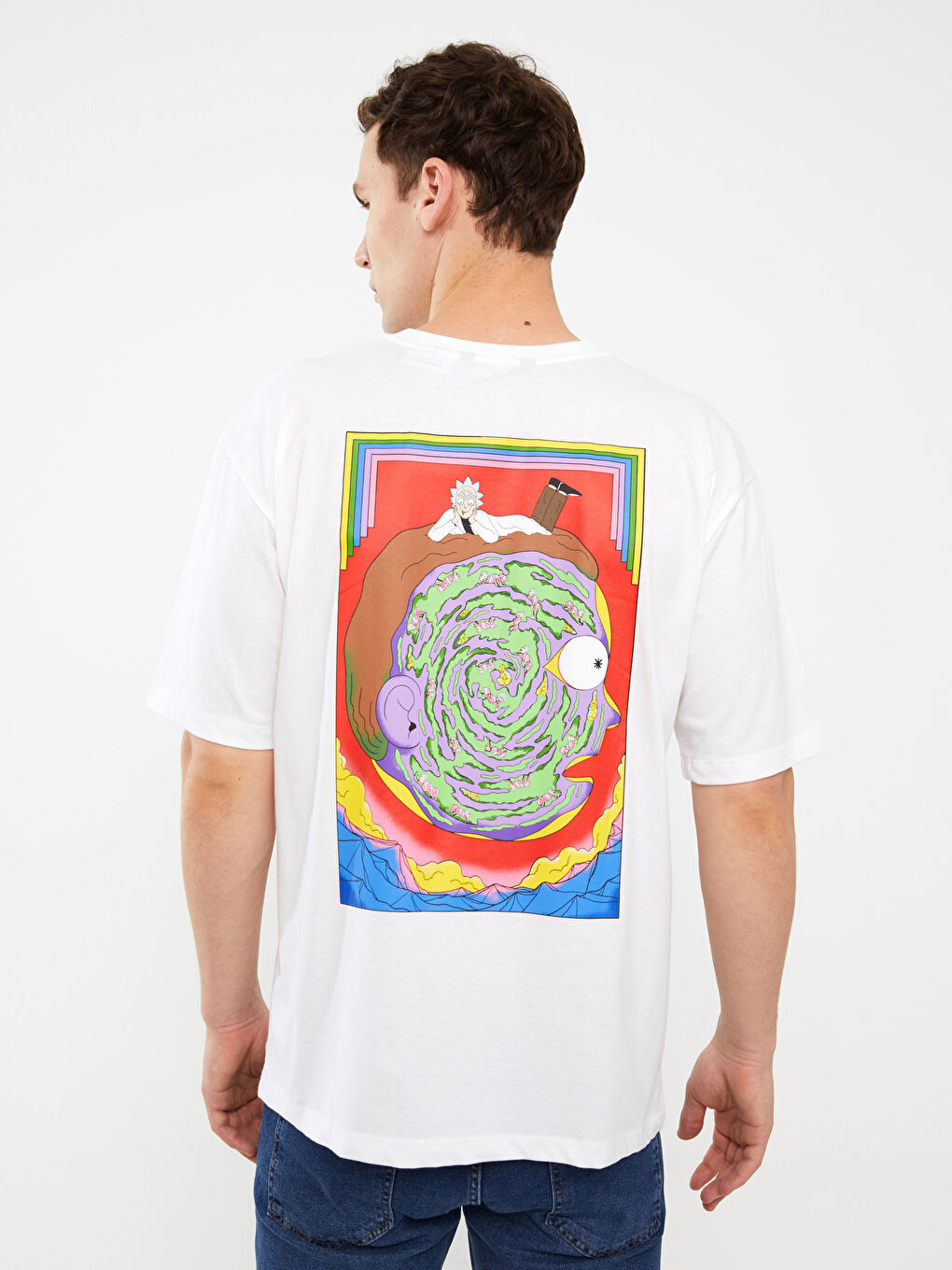 Crew Neck Short Sleeve Rick and Morty Printed Jersey Men's T-Shirt -S3GM14Z8-Q6K