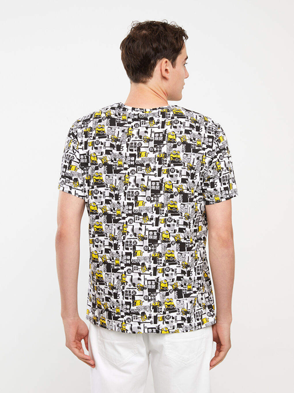 XSIDE Crew Neck Short Sleeve Minions Printed Jersey Men's T-Shirt -S3GM15Z8-Q6K