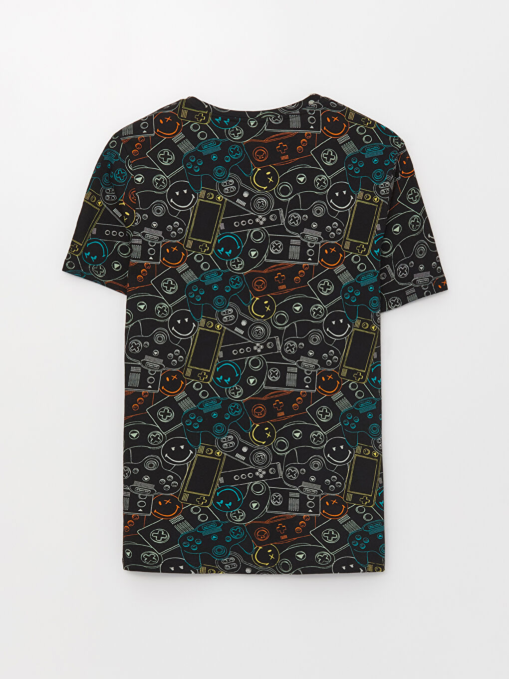 Crew Neck Short Sleeve Smiley World Printed Jersey Men's T-Shirt-5