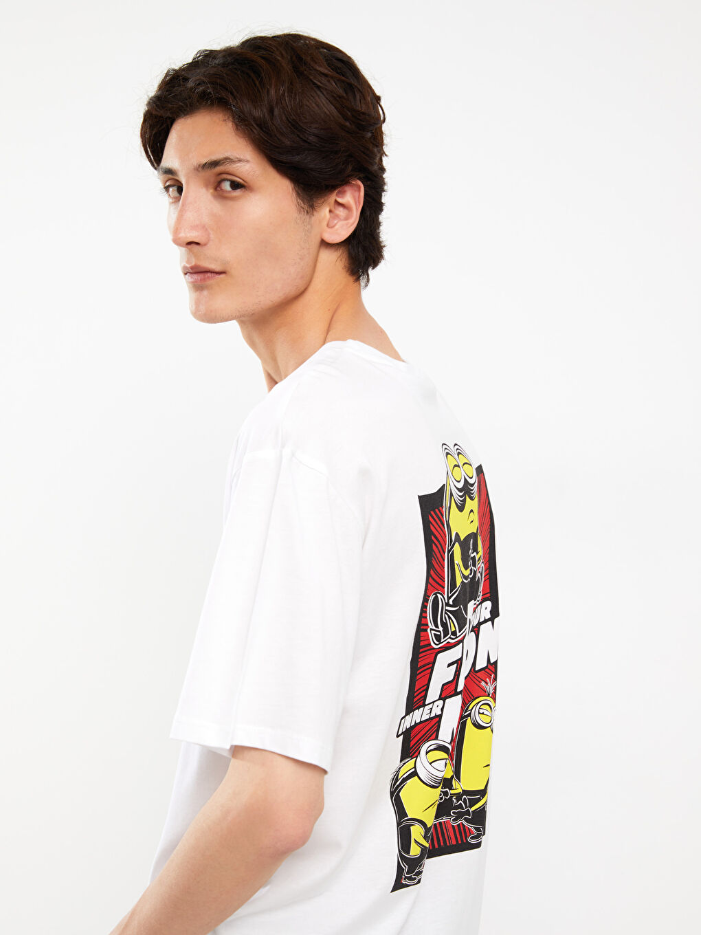 Crew Neck Short Sleeve Minions Printed Jersey Men's T-Shirt-1