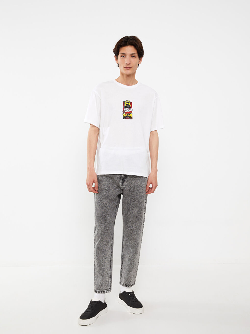 Crew Neck Short Sleeve Minions Printed Jersey Men's T-Shirt-2