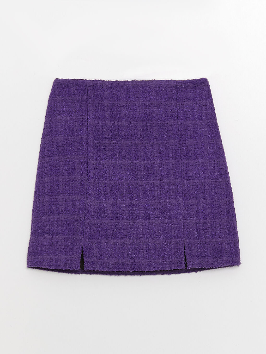 Zippered Waist Patterned Tweed Women's Skirt -S3GM20Z8-HFJ