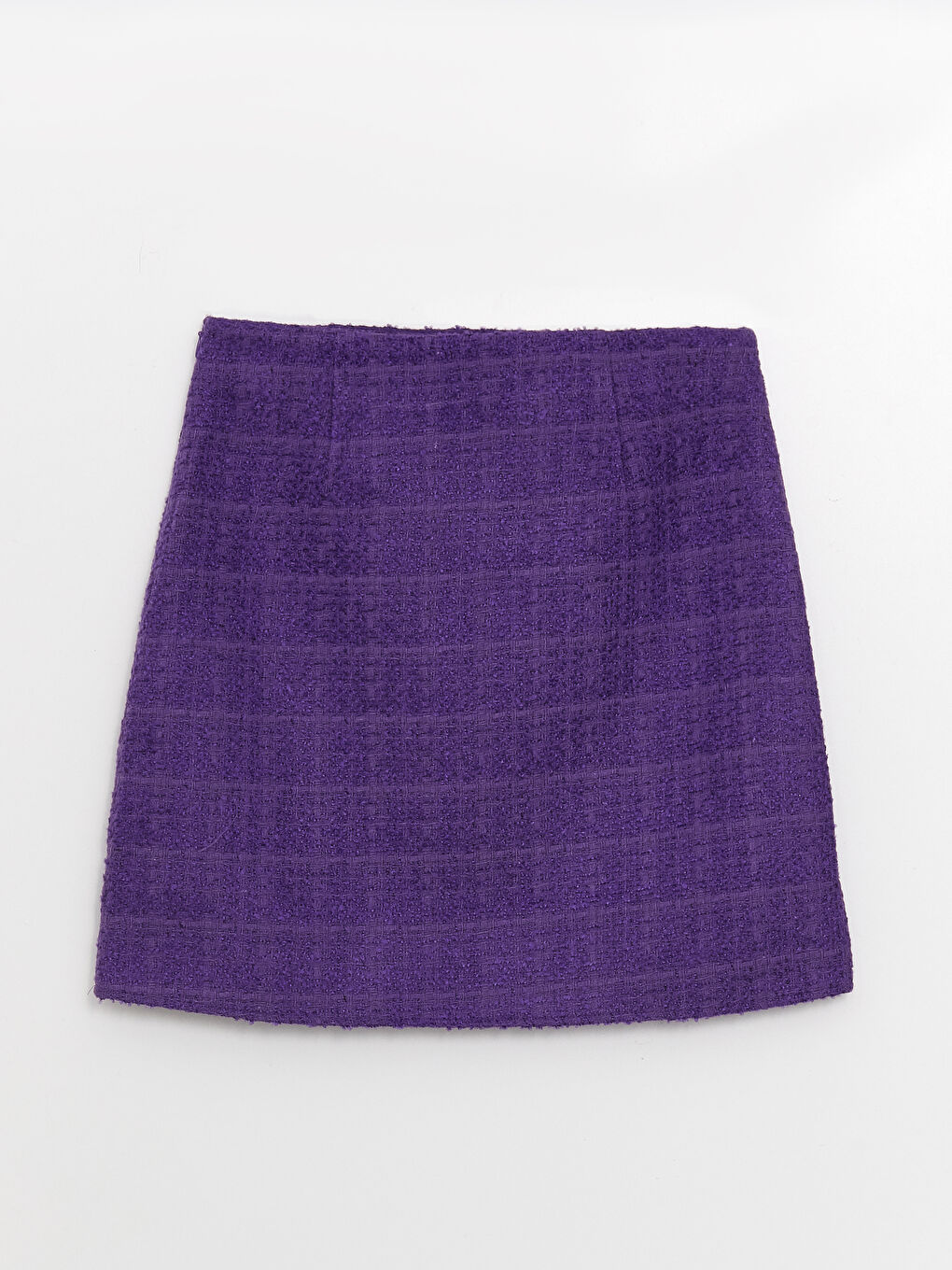 Zippered Waist Patterned Tweed Women's Skirt -S3GM20Z8-HFJ